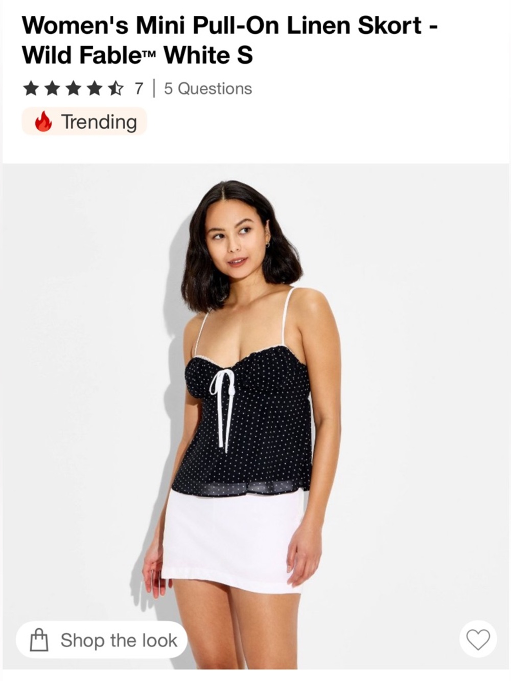 Pull On Linen Skort- Wild Fable